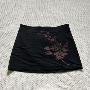 Floral Sparkly Mini Skirt